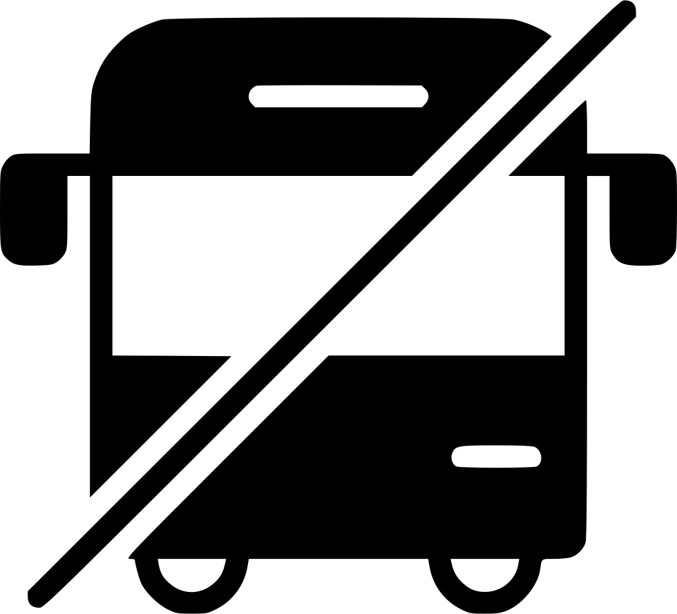 No Bus Public Vehicle Traffic Wagon Conveyance Comments - No Bus Icon (980x890), Png Download