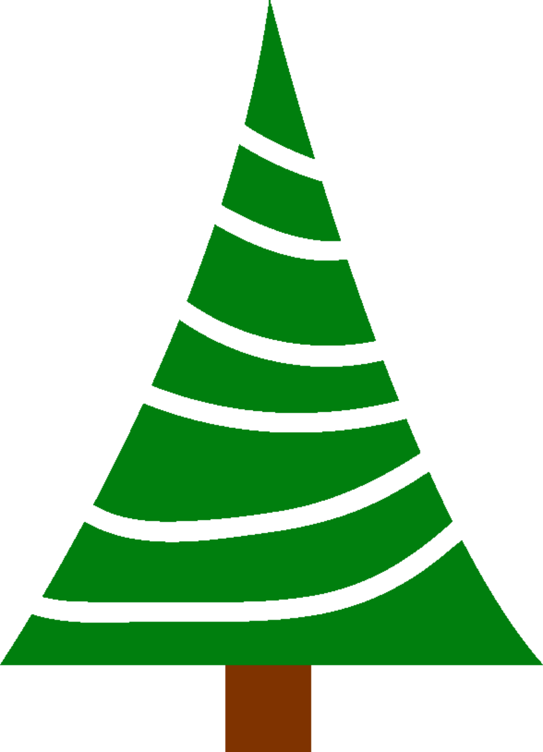 Jpg Royalty Free Library Big Image Png - Simple Christmas Tree Clipart (1734x2400), Png Download