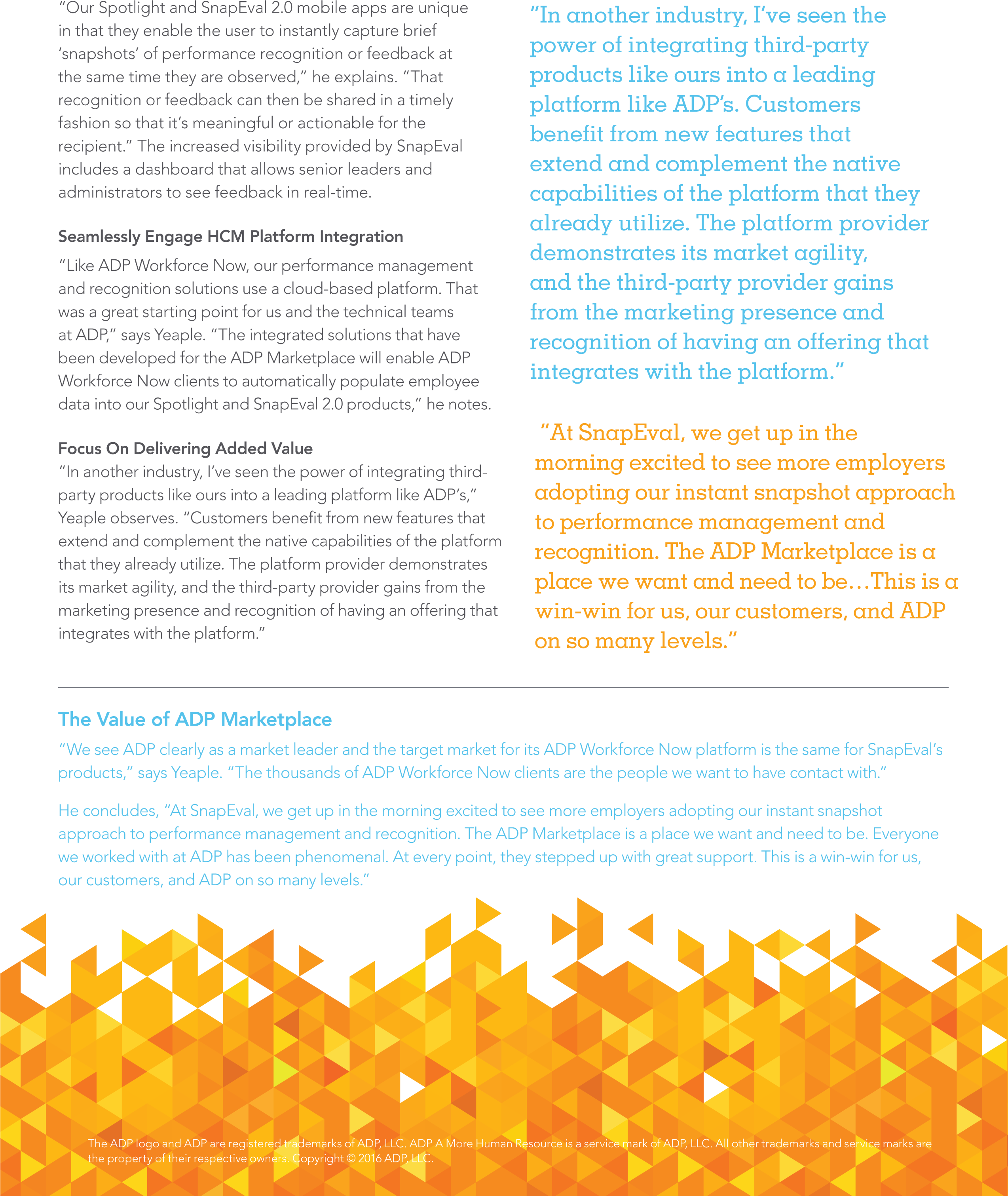 Adp Snapeval Testimonial - Advertising (2546x3035), Png Download