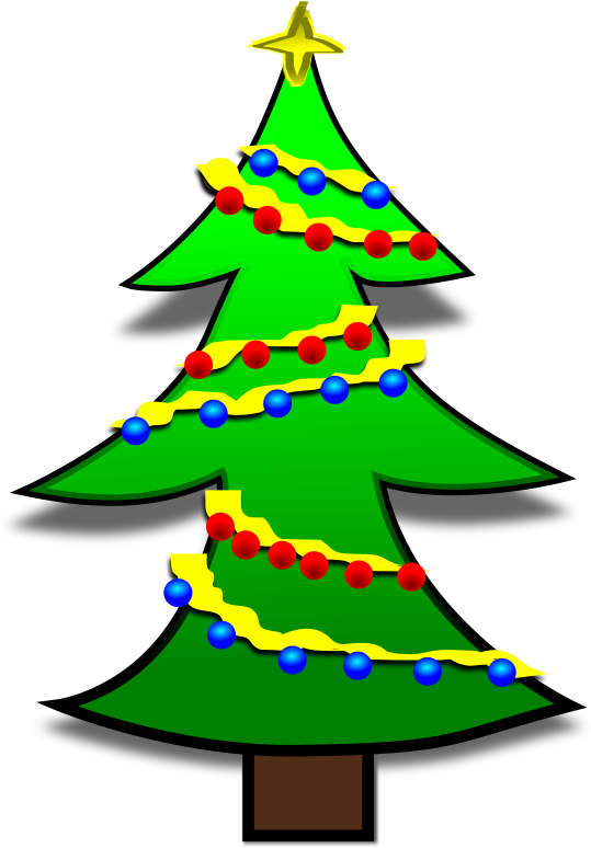 How To Set Use Decorated Christmas Tree Clipart (426x599), Png Download