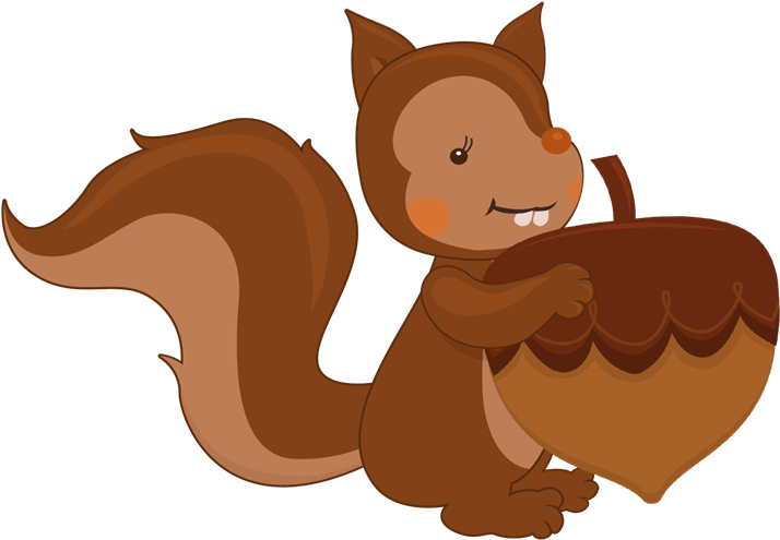 Squirrel And Autumn Nuts - Squirrel With A Nut Png (768x768), Png Download