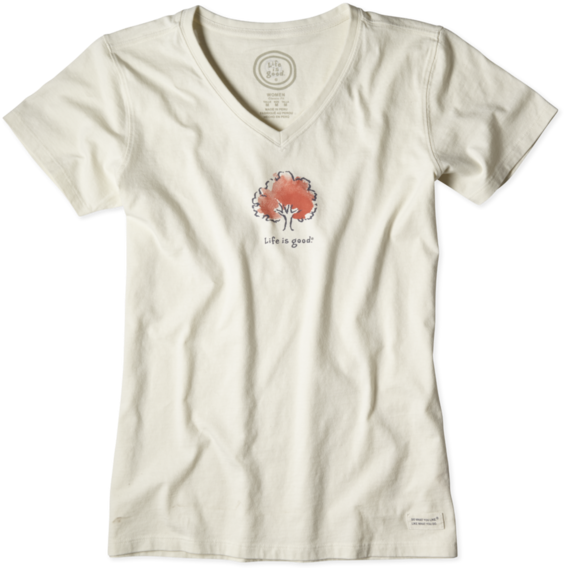 Women's Watercolor Tree Crusher Vee - Active Shirt (570x570), Png Download