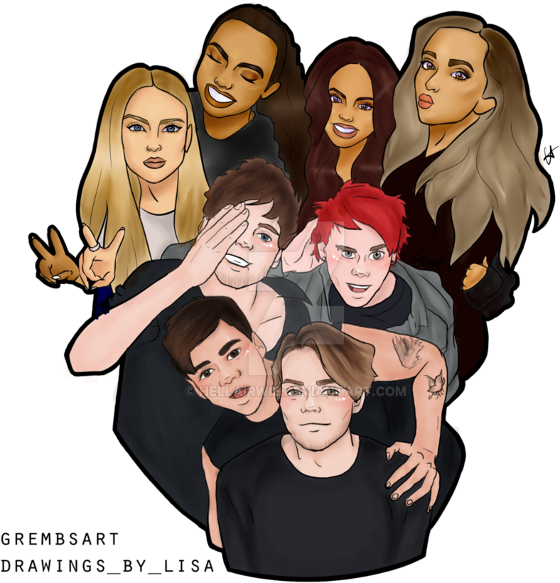 Little Mix And - Little Mix Cartoon Drawings (894x894), Png Download