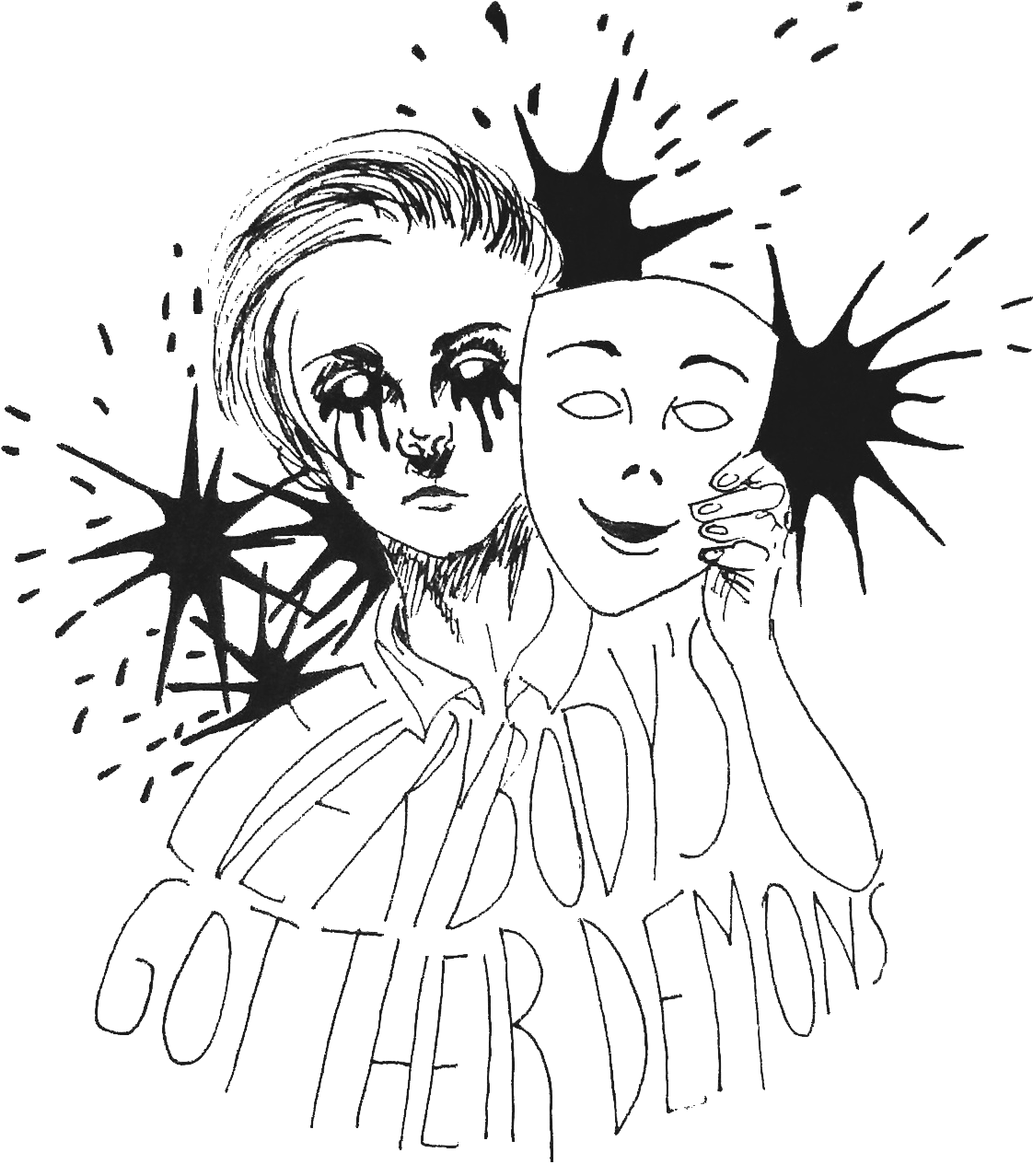 #5sos #5secondsofsummer #jetblackheart #demon #fanart - Drawing (1374x1374), Png Download