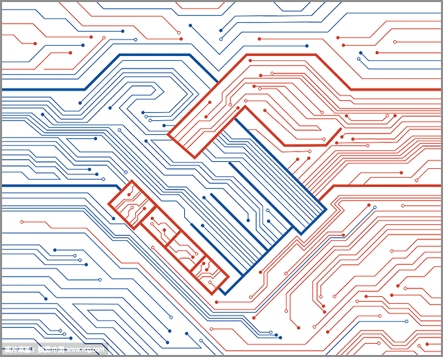Circuit Board Pattern5 - Electrical Network (640x516), Png Download