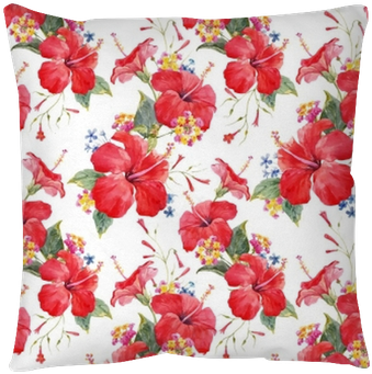 Watercolor Tropical Floral Vector Pattern Throw Pillow - Watercolor Painting (400x400), Png Download