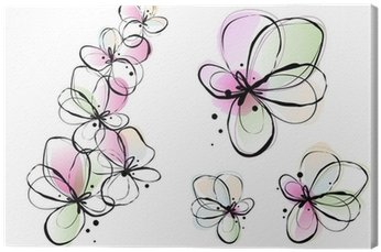 Abstract Watercolor Flowers, Vector Canvas Print • - Ashley Canvas Abstract Flowers Set 16x20 (400x400), Png Download