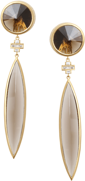 Affinity Smokey Quartz Stiletto Earrings - Earring (800x800), Png Download