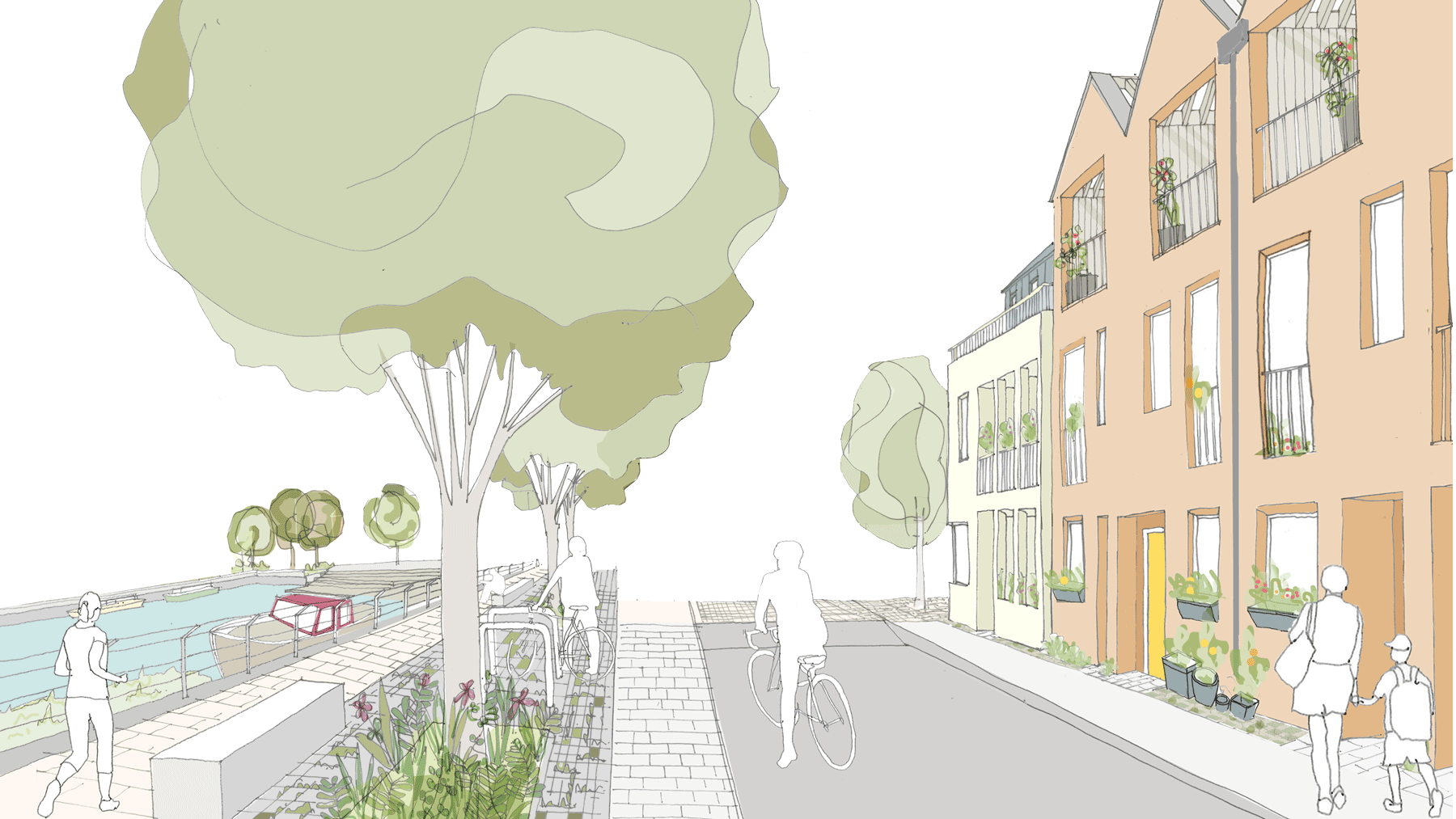 Sarah Wigglesworth Architects Trent Basin Basin Elevation - Illustration (1800x1013), Png Download