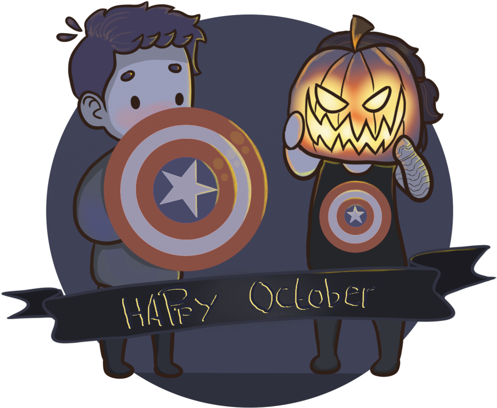 Happy October From Steve And Bucky Fanart By Pinkbucky - Captain America (1280x1280), Png Download