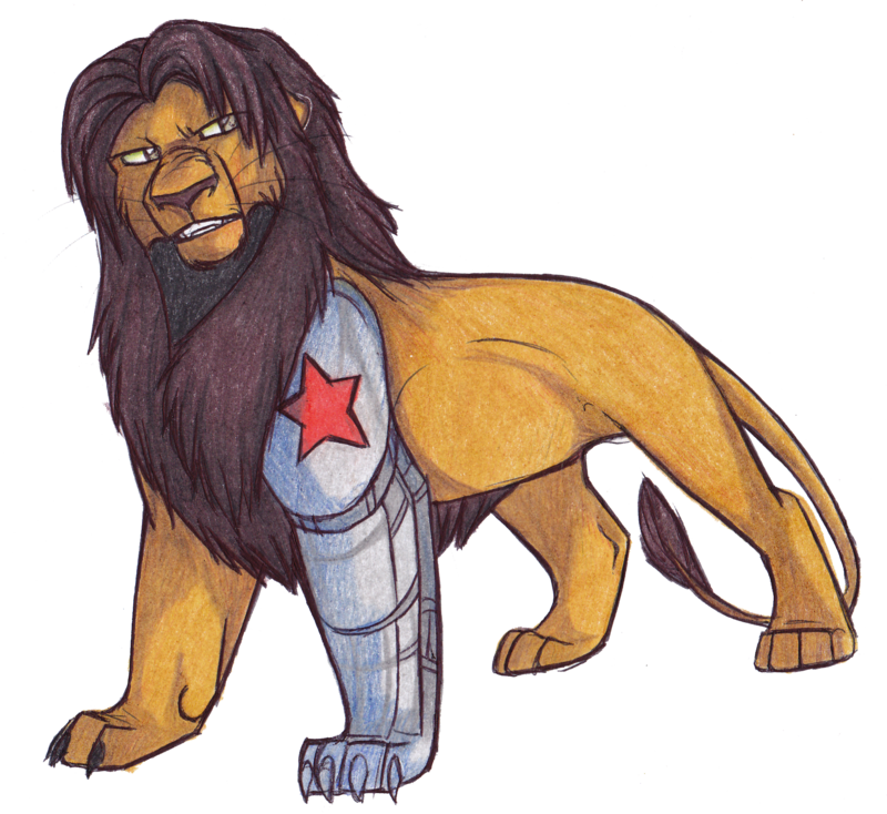 Bucky As A Lion In The Style Of The Lion King - Illustration (800x734), Png Download