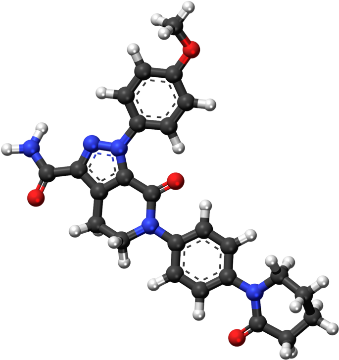 Apixaban Ball And Stick Model - Amine Compounds (chemical Compounds) (726x767), Png Download