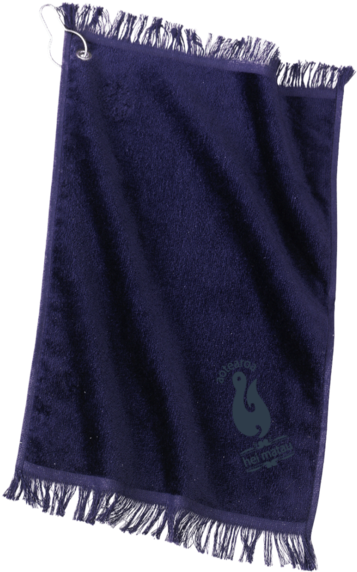 Hei Matau Navy Embroidery Design Navy Port & Co - Port & Company Soft Grommeted Fingertip Terry Towel (580x580), Png Download