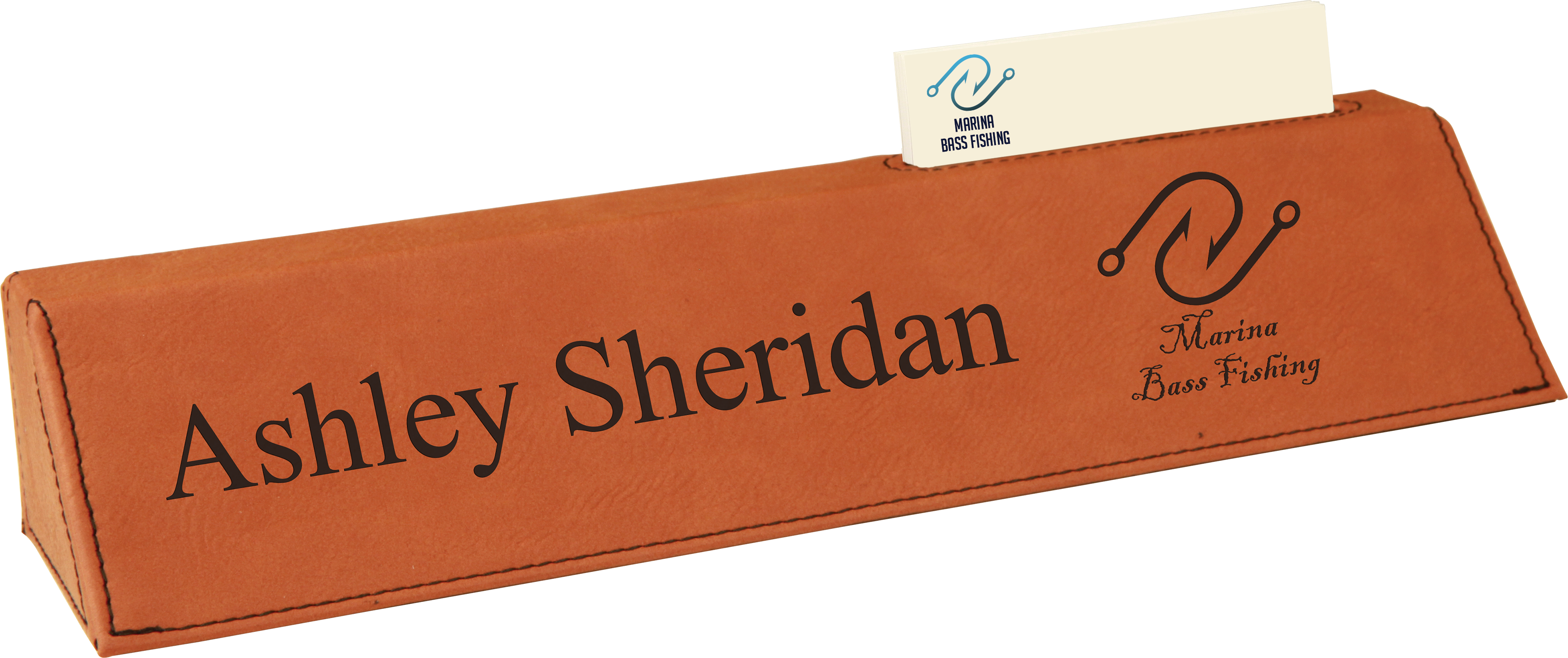 $35 - - Custom 10.5" Rawhide Leatherette Desk Wedge W/business (3300x1385), Png Download