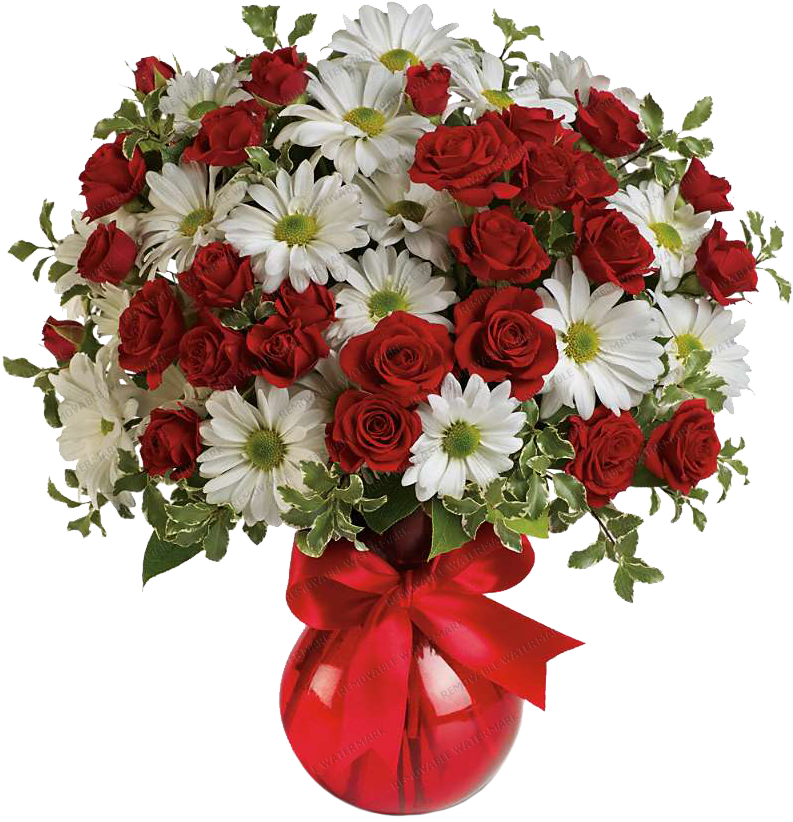 Flowers Have Two Unique Peculiarities Because They - Red, White And You Bouquet - Premium - Birthday Flowers (1000x1000), Png Download