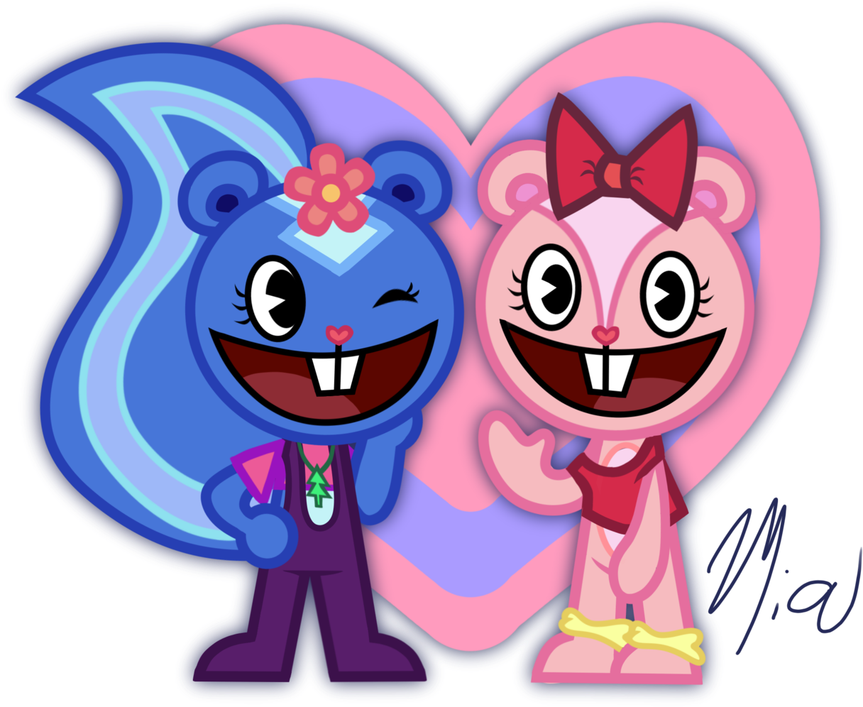 I Drew Petunia And Giggles' Outfits From “put Your - Happy Tree Friends (1280x1044), Png Download