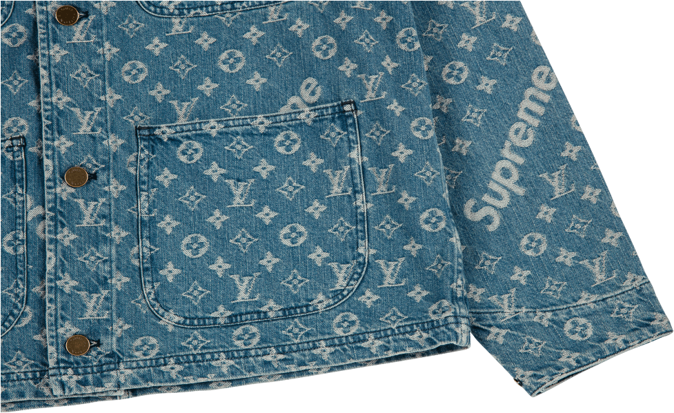 Louis Vuitton Washed Denim Barn Jacket "louis Vuitton - Supreme (1000x600), Png Download