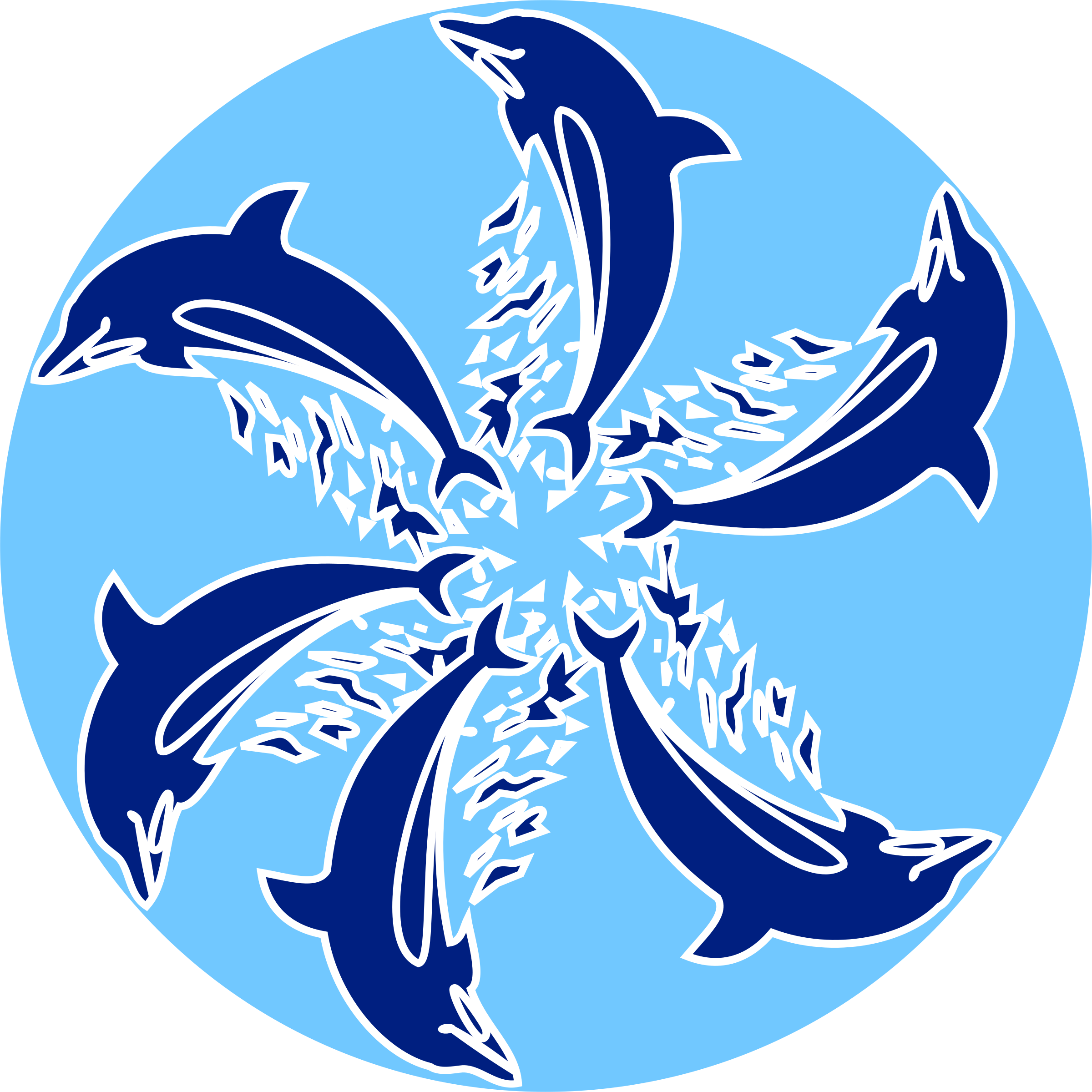 Jumping Dolphins Vector Clipart Image - Dolphins Clip Art (2400x2400), Png Download