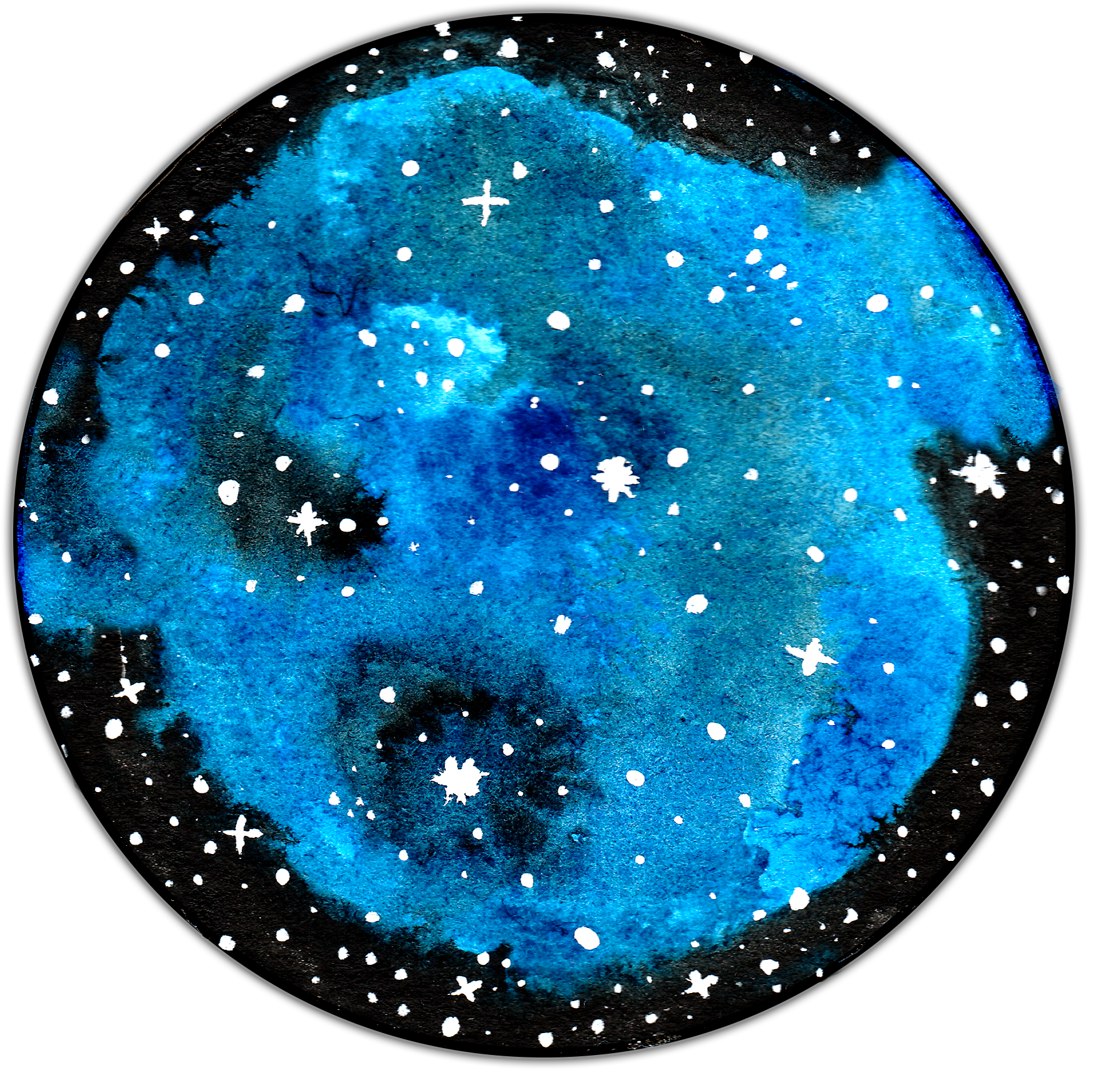 Nebulae In Water Colour And Gouche - Watercolor Painting (2330x1748), Png Download