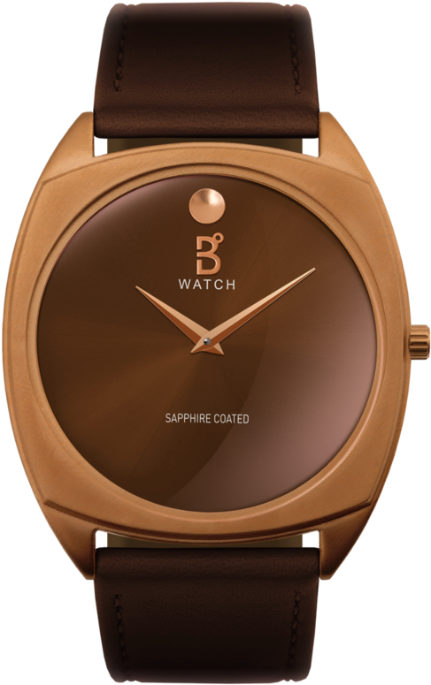B Genuine Gold Coffee Watch - Movado Watches (800x800), Png Download
