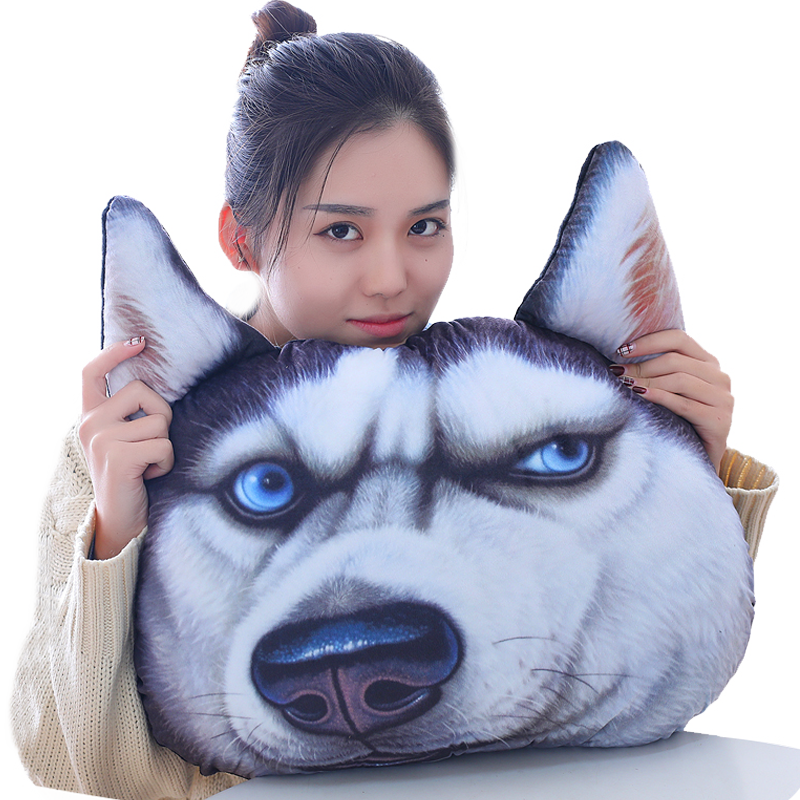 Dawa God Annoying Dog Husky Pillow 3d Dog Head Creative - Angelwing Plush Creative 3d Dog Face Throw Pillows (800x800), Png Download