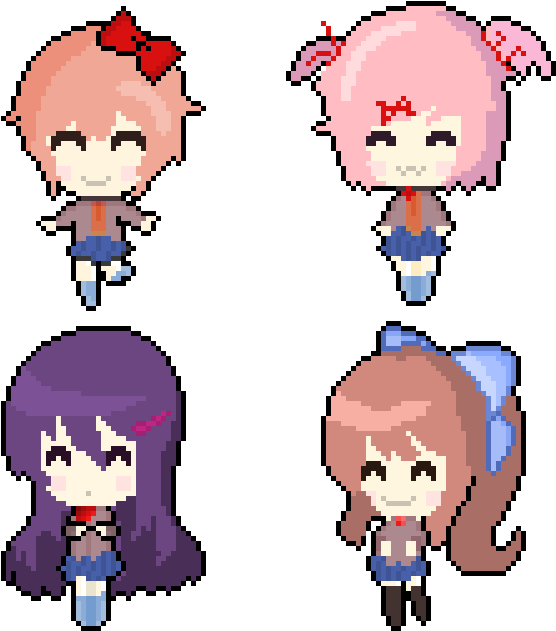 Doki Doki Literature Club Literature Club, Awesome - Doki Doki Pixel Art (640x640), Png Download