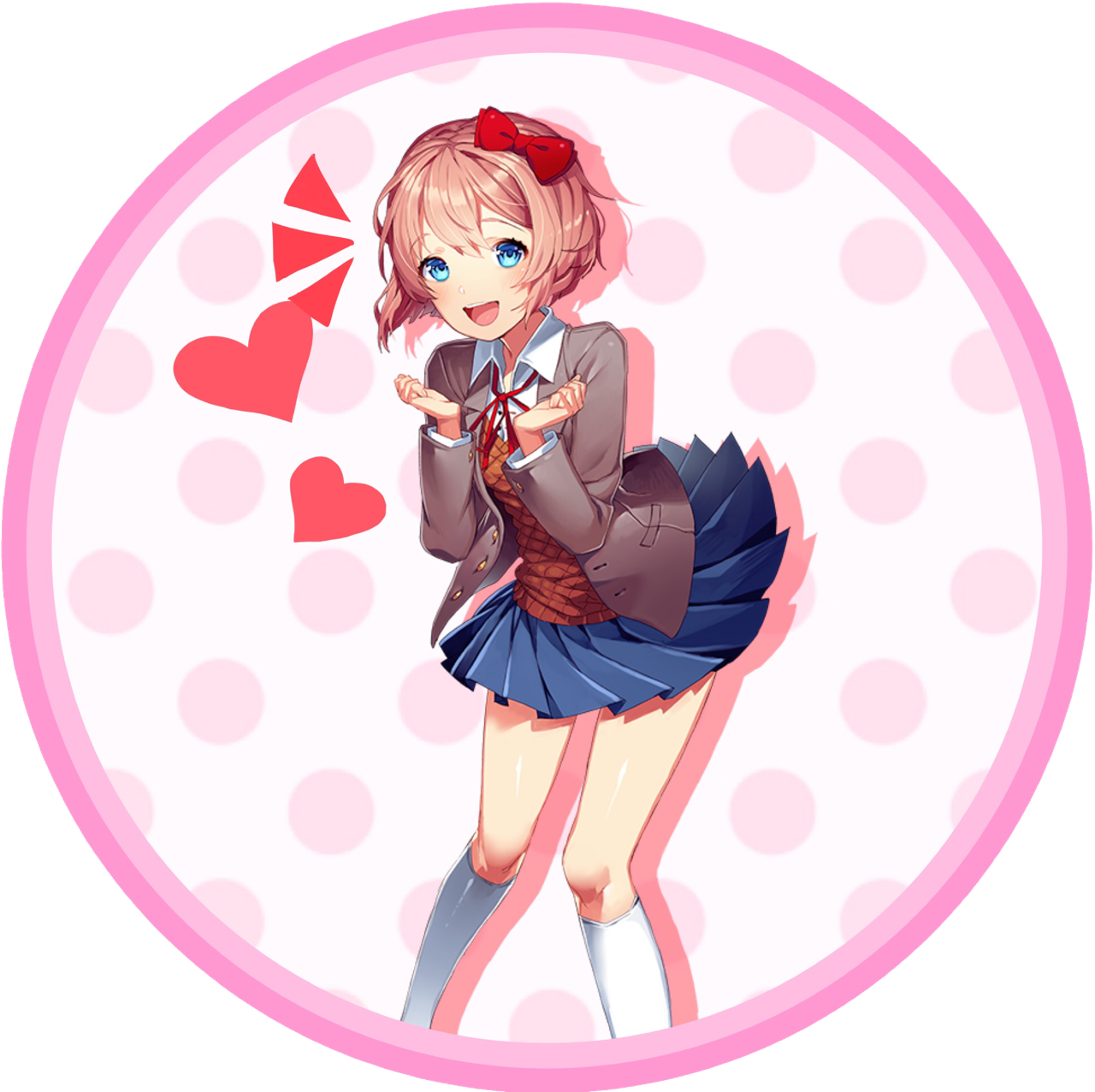 Doki Doki Literature Club Circular Icons - Doki Doki Literature Club Monika (1280x1276), Png Download