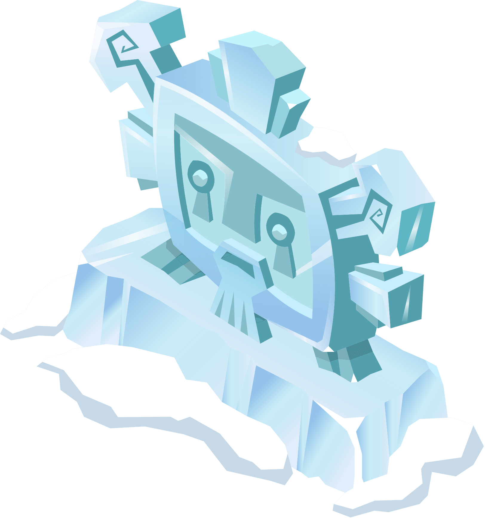 Zios Ice Fountain - Ice (1624x1737), Png Download