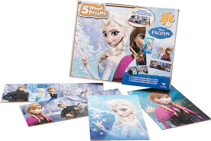 Disney Frozen Puzzle In - Disney Frozen 5 Wood Puzzles (750x750), Png Download
