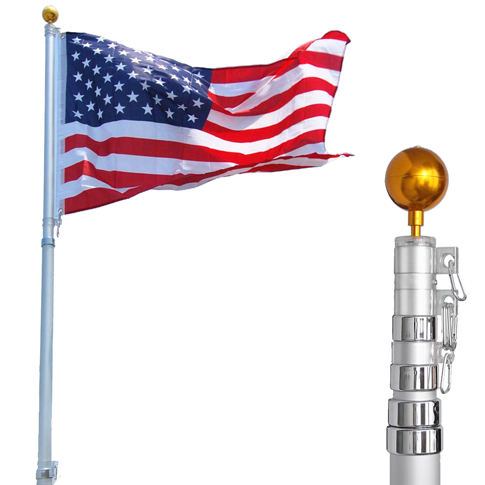 Usa Flag Pole Png Banner Free Stock - 30 Ft Flag Pole (1000x1000), Png Download