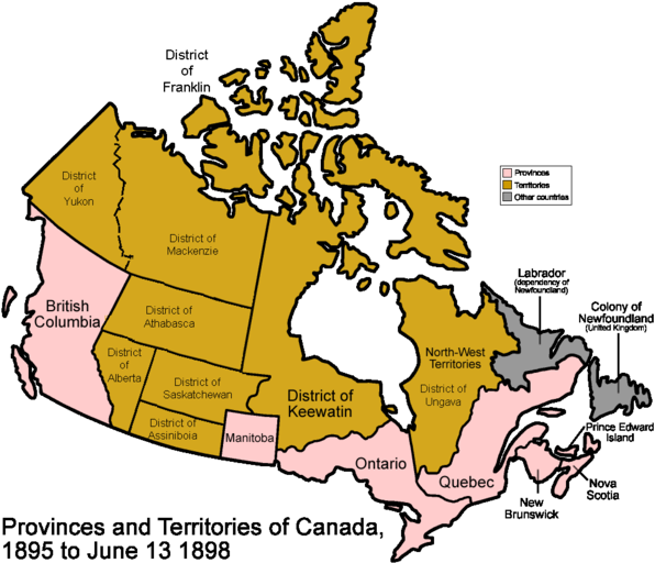 The District Of Saskatchewan Was A Regional Administrative - Map Of Canada Before Confederation (600x518), Png Download
