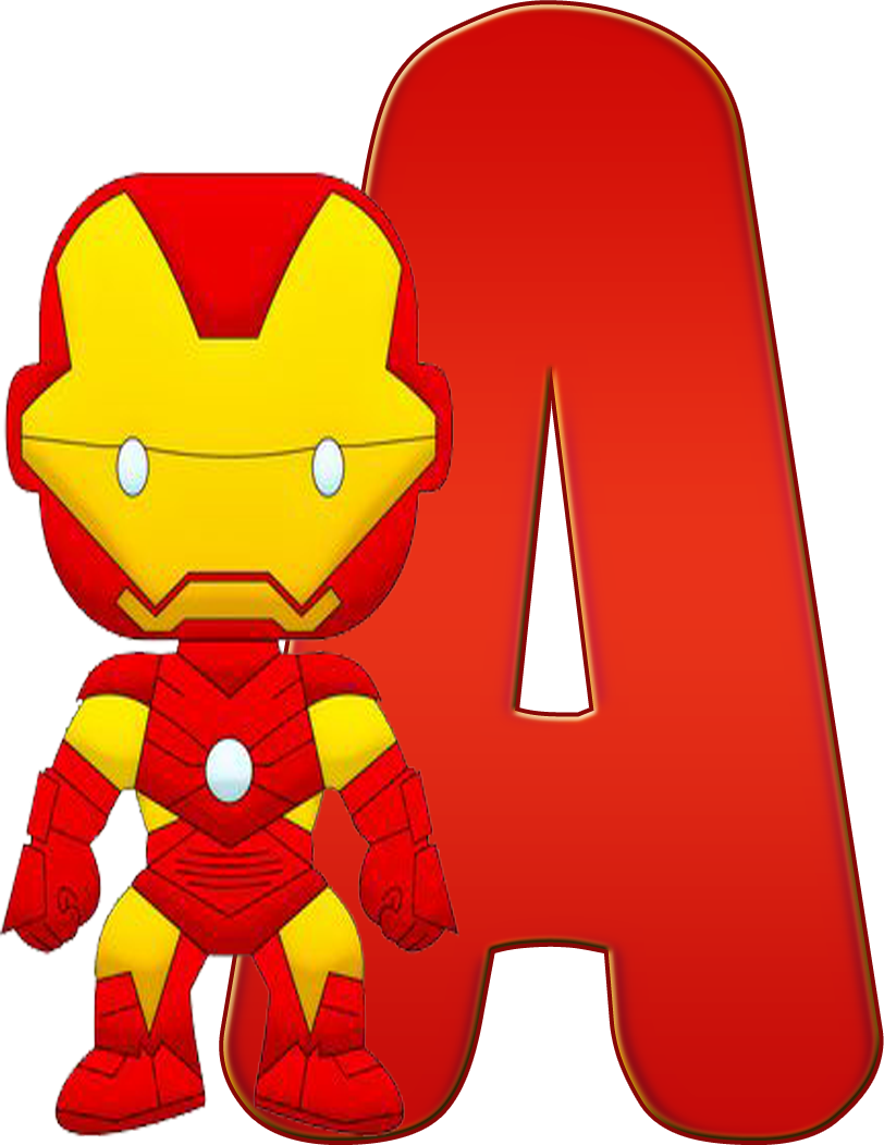 Homem De Ferro Png Cute - Letras De Super Heroes (812x1052), Png Download