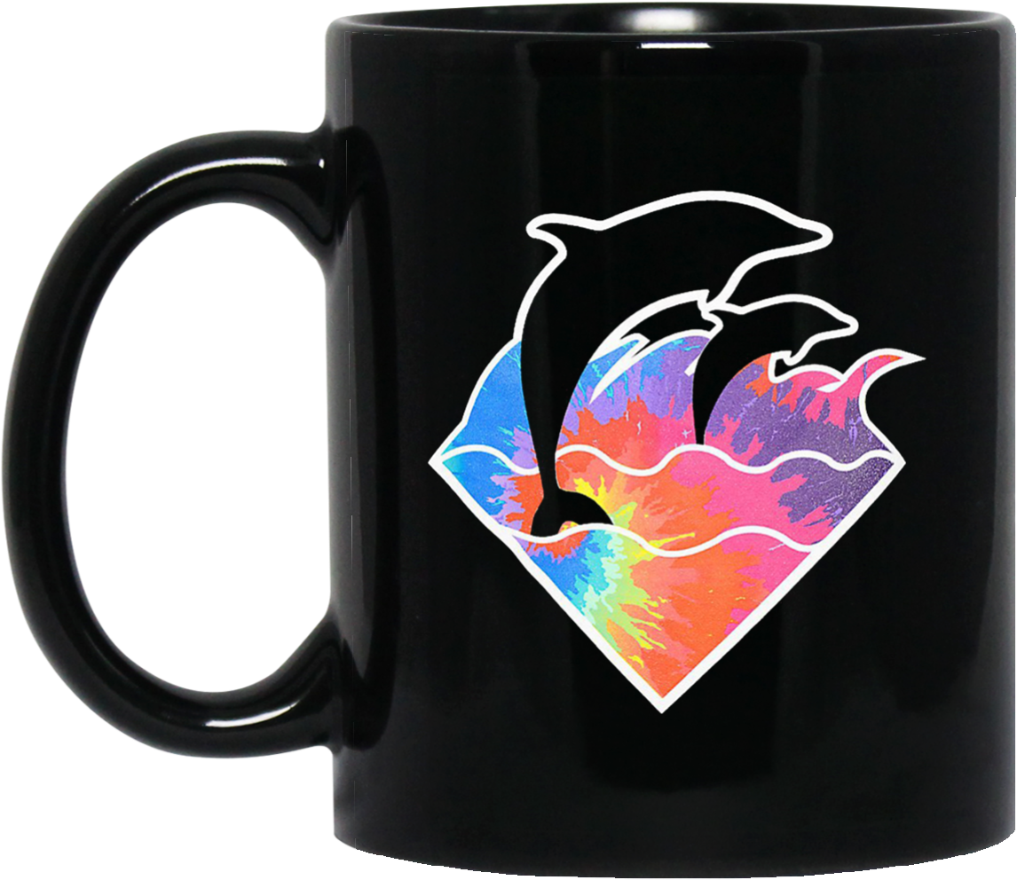 Pink Dolphin Mug - Pink Dolphin Waves Tie Dye Hoodie (1155x1155), Png Download