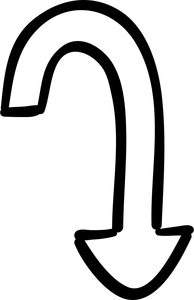Curved Downward Arrow Comments - Portable Network Graphics (634x980), Png Download
