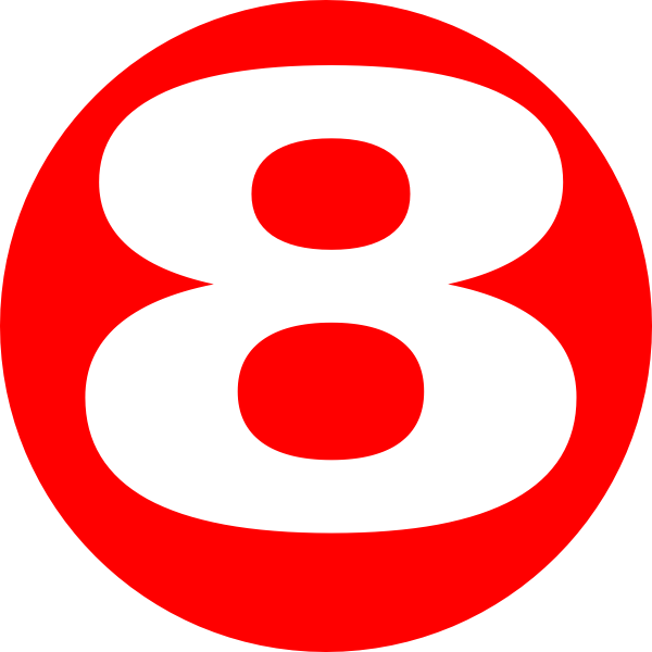 Image Result For Red X Cross Png - Number 8 In A Red Circle (600x600), Png Download
