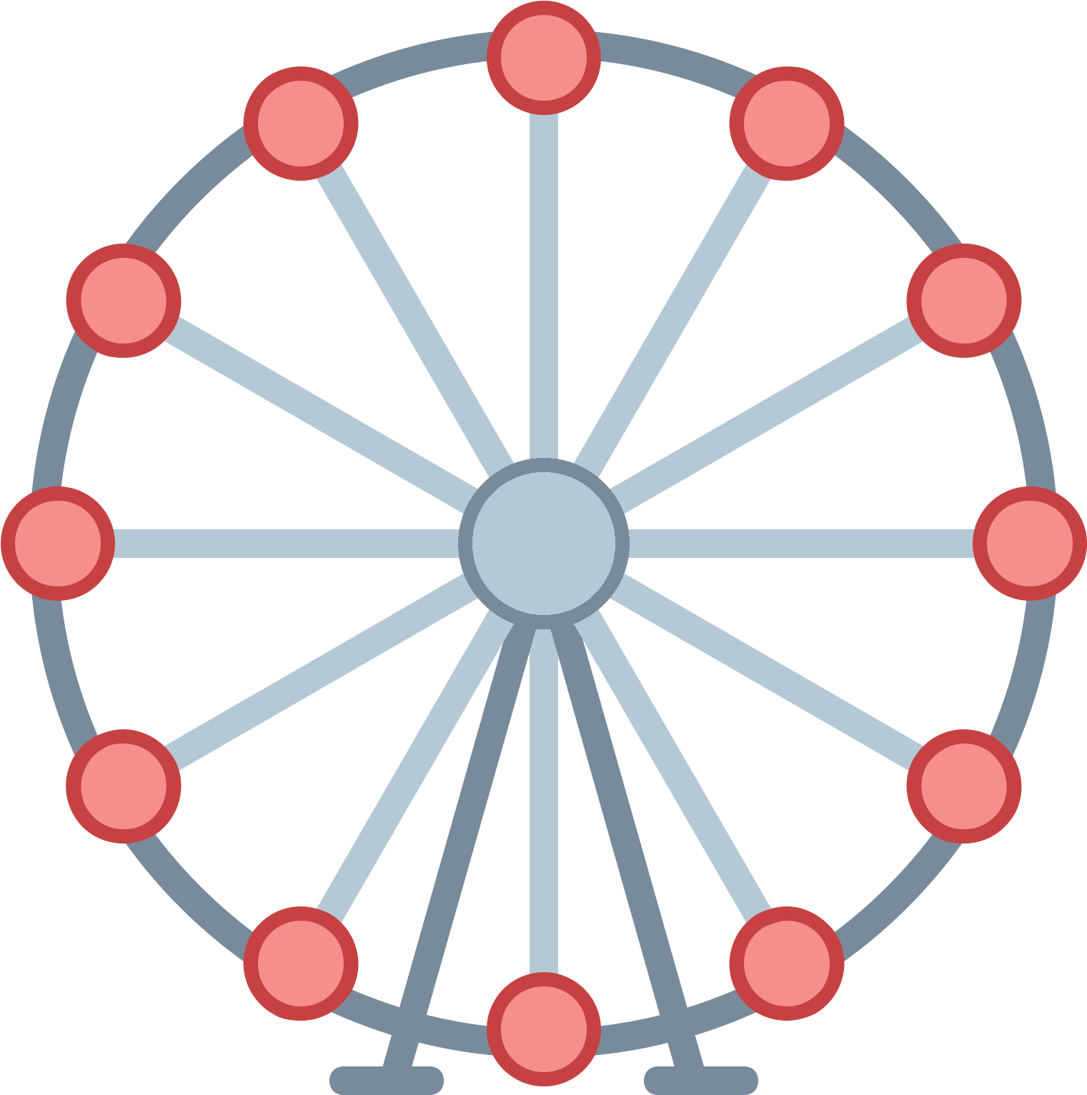 Ferris Wheel Icon - Ferris Wheel Png Blue (1600x1600), Png Download