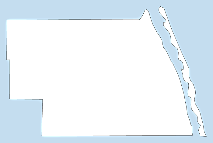 A Plain Frame Map Of Indian River - Silhouette (700x471), Png Download