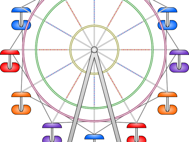Ferris Wheel Clipart Simple - Ferris Wheel Clip Art (640x480), Png Download