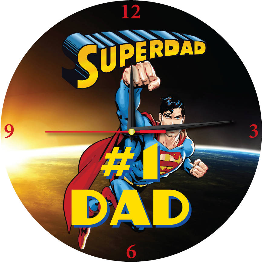 Superdad-clock (936x936), Png Download
