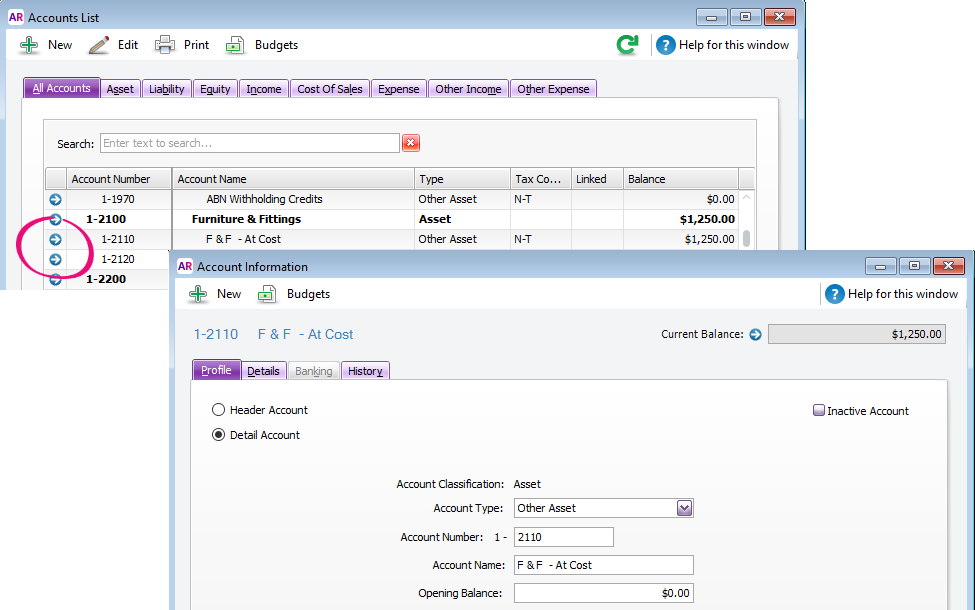 Accounts List - Open Account - Myob Create Account (975x610), Png Download
