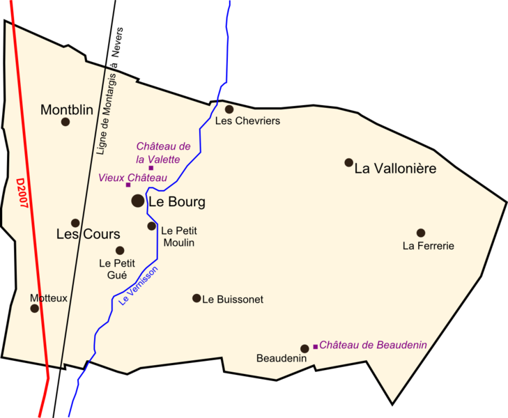 Pressigny Les Pins - Map (729x600), Png Download