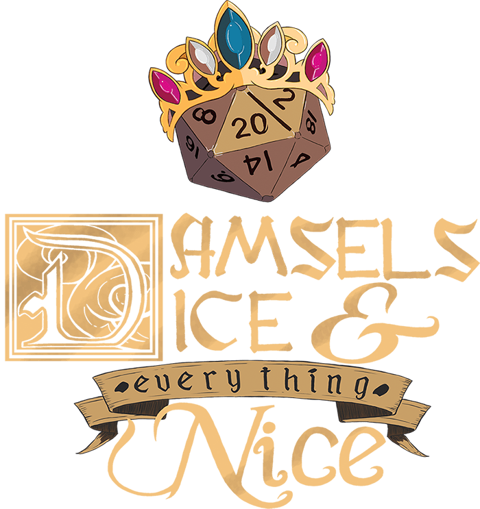 Damsels Dice And Everything Nice Logo - Logo (700x743), Png Download
