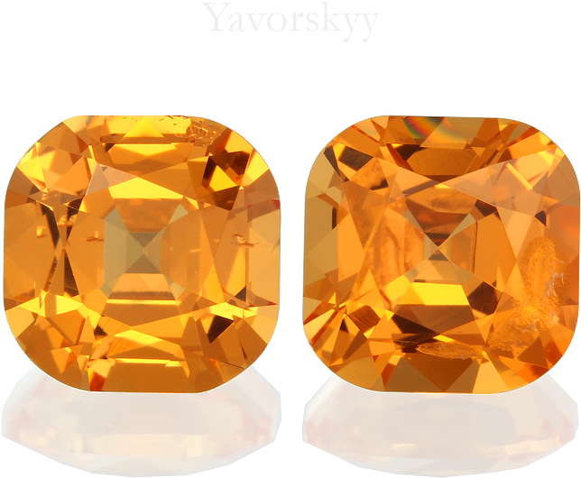 Top View Photo Of Cushion Mandarin Garnet - Diamond (1000x667), Png Download