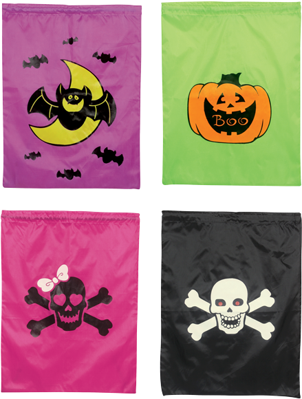 Nylon Trick Or Treat Bags - Cartoon (520x650), Png Download