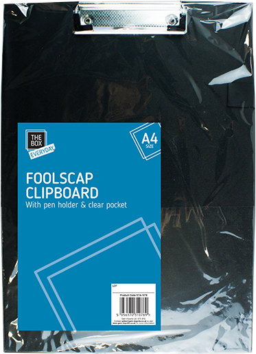 Black A4 Foolscap Clipboard - Clipboard (800x620), Png Download
