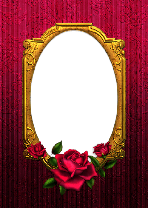 Free Png Red And Gold Rose Tansparent Frame Png Images - Png Frame With Rose (480x673), Png Download