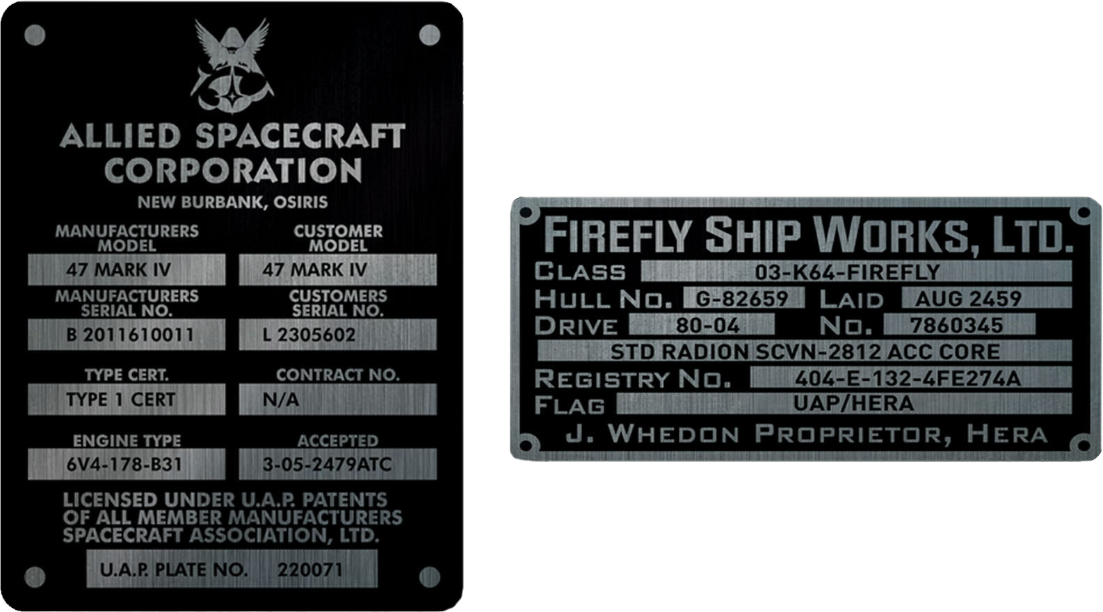 Builder's Plaques Metalized Sticker Set - Firefly Builder's Plaques Metalized Sticker Set (1586x881), Png Download