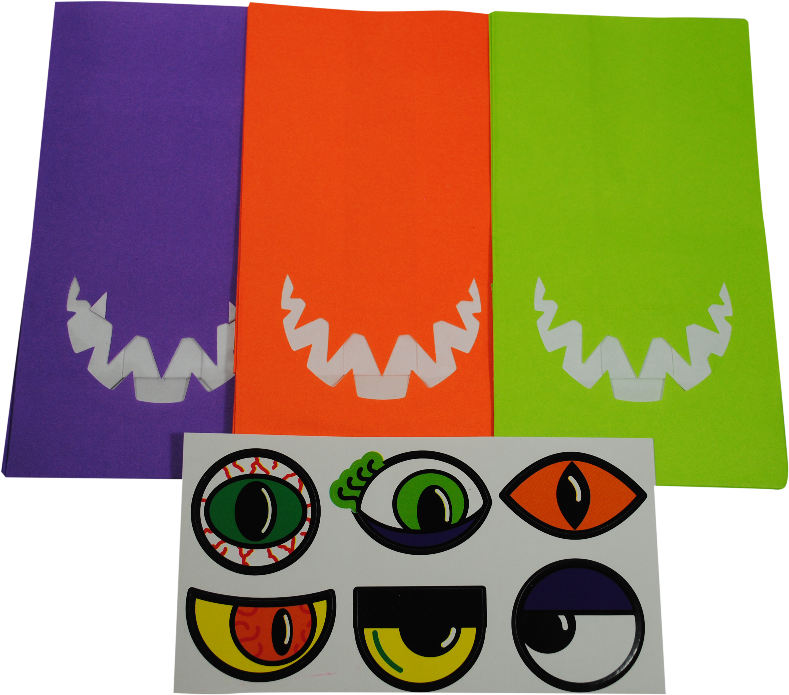 Monster Halloween Treat Bags - Treat Bag Kit Makes 6-monster Mouth (3872x2592), Png Download