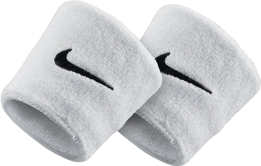 Nike Swoosh Wristband - Black/white (890x890), Png Download