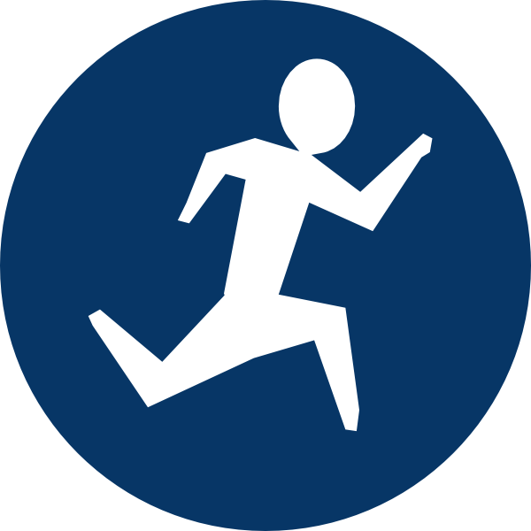 How To Set Use Blue Running Man Icon Png (600x600), Png Download